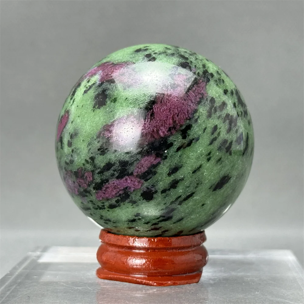 Natural Ruby ​​Zoisite Ball Polishing Process Aura Therapy Meditation Divination Witchcraft Energy Home Feng Shui Ornament Gift