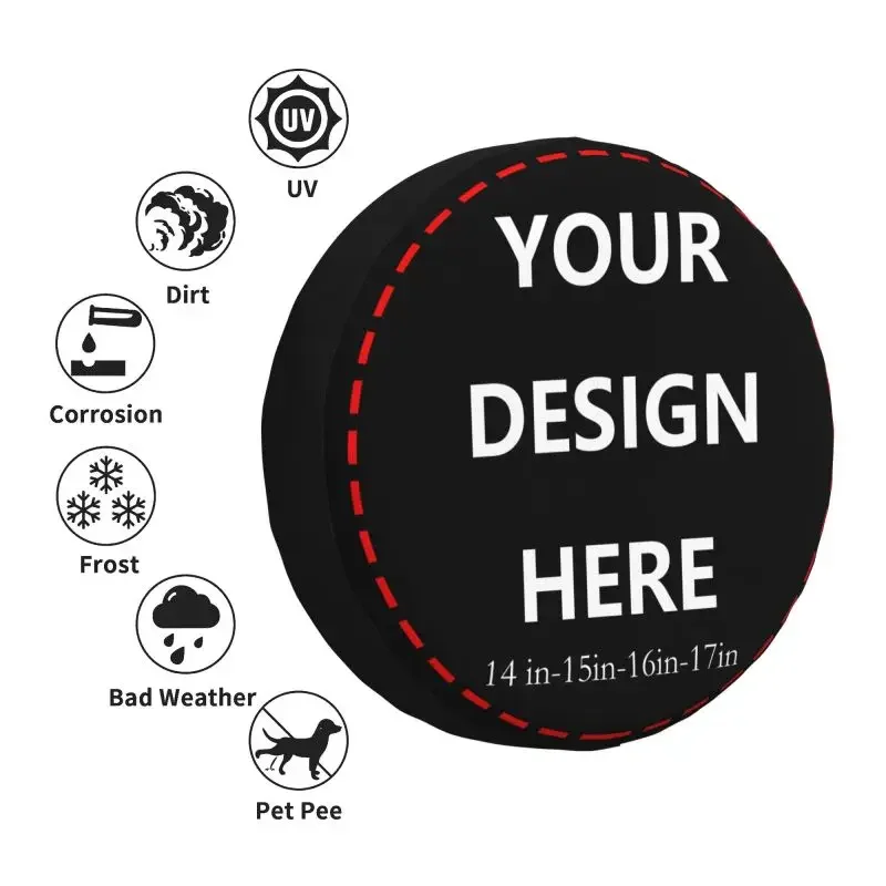 Custom Your Design Here Tire Cover 4WD 4x4 SUV Customized Logo Printed Spare Wheel Protector for Jeep Toyota Mitsubishi