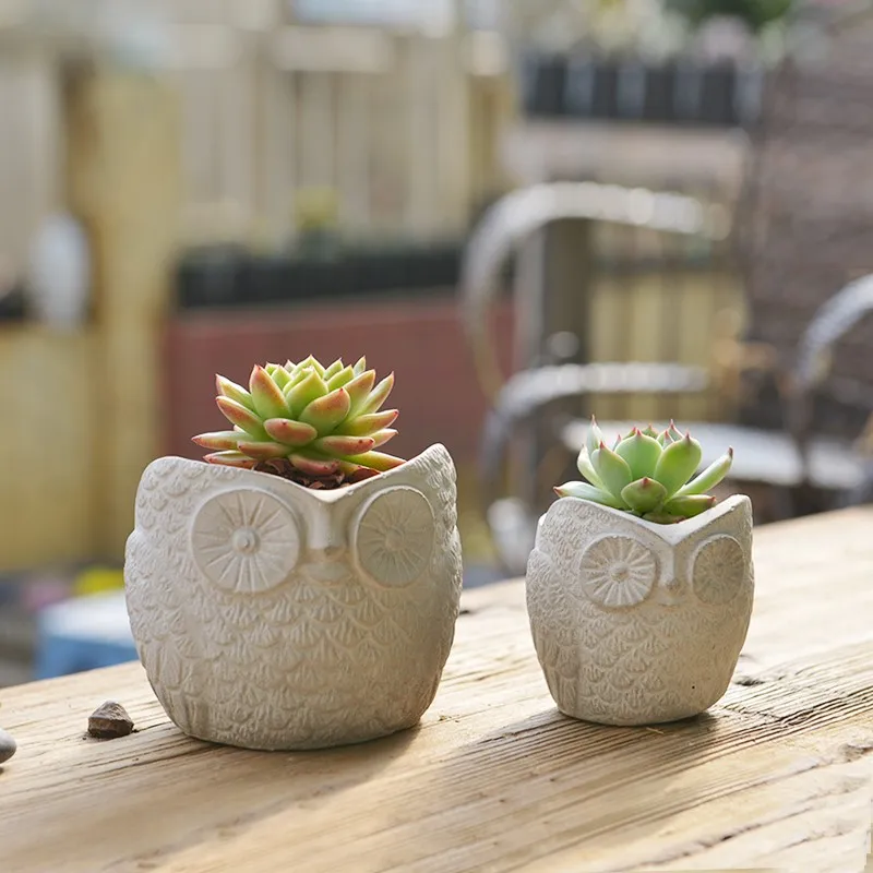 

Mold Silicones Concrete Pot Molds Vase Mold Silica Gel Animals Flower Pots Owl Concrete Mould Cement 3d Shaped Two Size PRZY 001