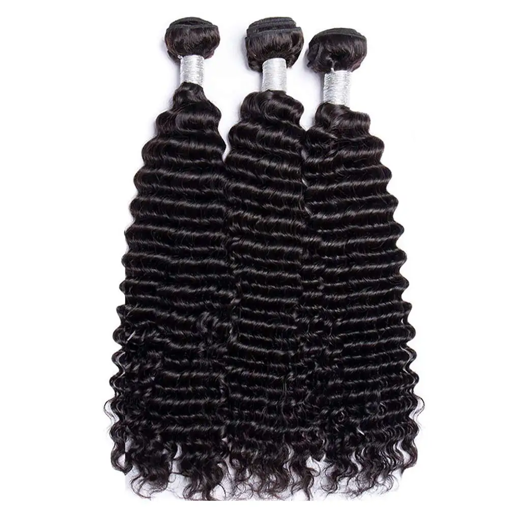 Deep Wave Hair Bundles 12A Malaysian Human Hair Bundles Deep Curly Hair 1/3/4 Bundles Remy Hair Weave Extensions 30 32 Inch