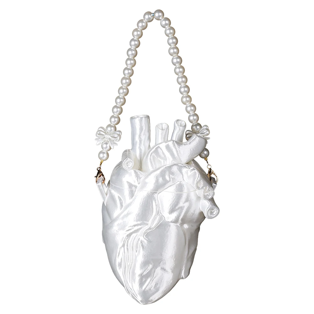 Halloween Heart Bag Mini Clutch Handbag Shoulder Bag Silvery Outfits Suit Accessories Party Disguise Hallowee Roleplay Toy Props view 3