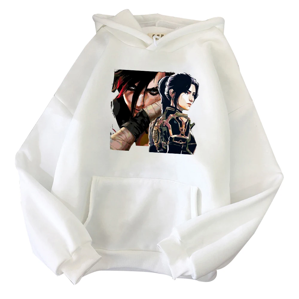 Arcane Caitlyn & Vi Poster Hoodie Harajuku Pullover Tops Sweatshirt Fans Gift