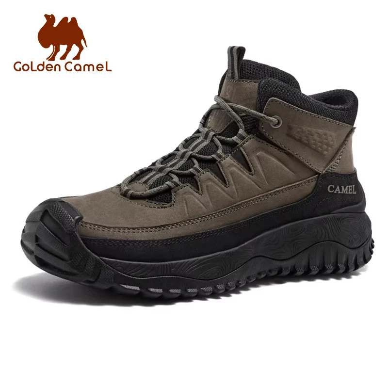GOLDEN CAMEL Men's High-top Hiking Shoes Anti-slip Wear-resistant Mountaineering Boots Casual Sports Shoes for Men 2025 Winter
