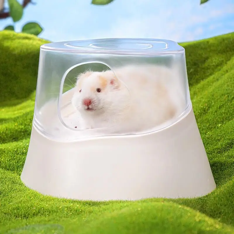 

Hamster Bathtub Hamster Dust Bathtub Easy To Clean Clear Lid Small Animal Bathroom & Digging Room For Lemming