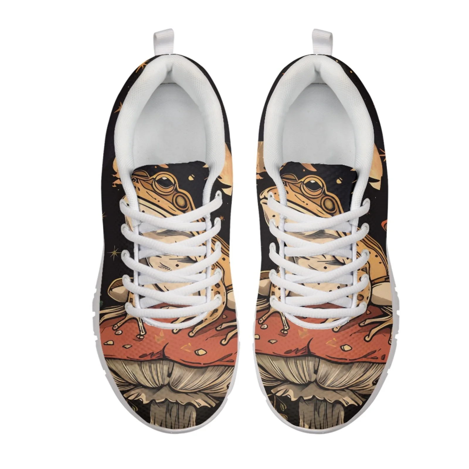 Coloranimal Frog Mushroom Forest Running Shoes Athletic Footwear for Men Breathable Sports Trainers