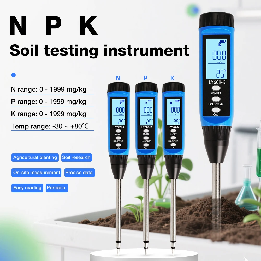 

﻿ Soil Fertility Nutrients Nitrogen Phosphorus Potassium Detector Soil Analyzer Soil NPK Meter for Flower Gardening Farming