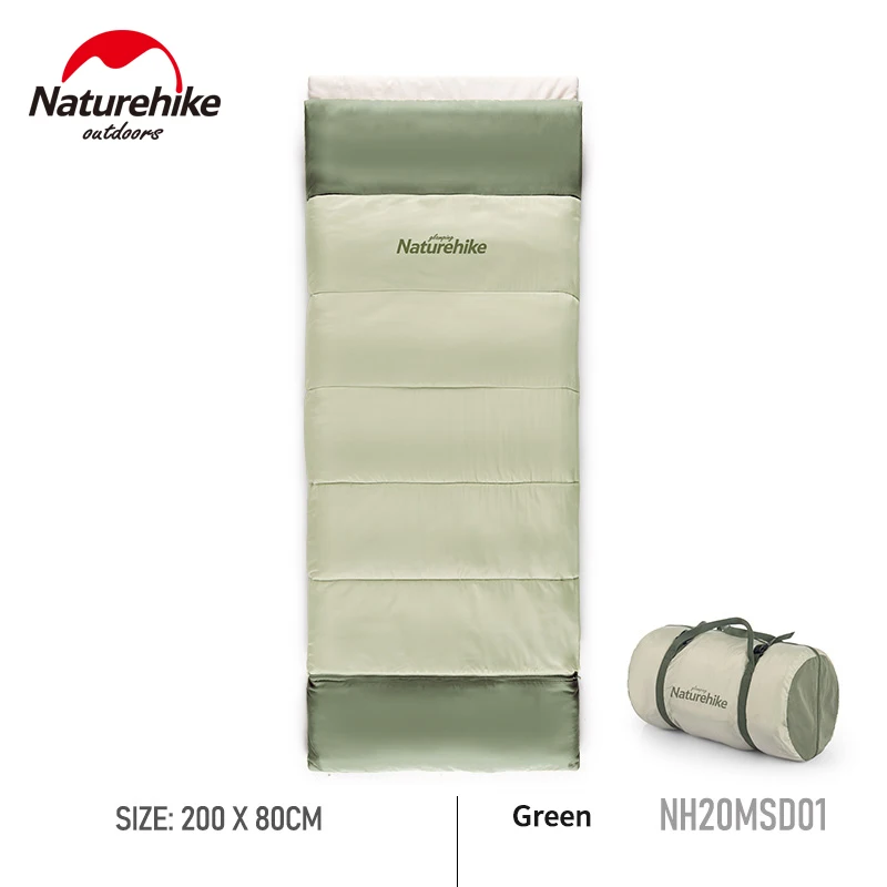 Naturehike 8~-5℃ Camping Envelope Sleeping Bag 3Seasons Down Cotton Spliceable Sheet Outdoor Ultralight Travel Shawl Quilt 1.6kg