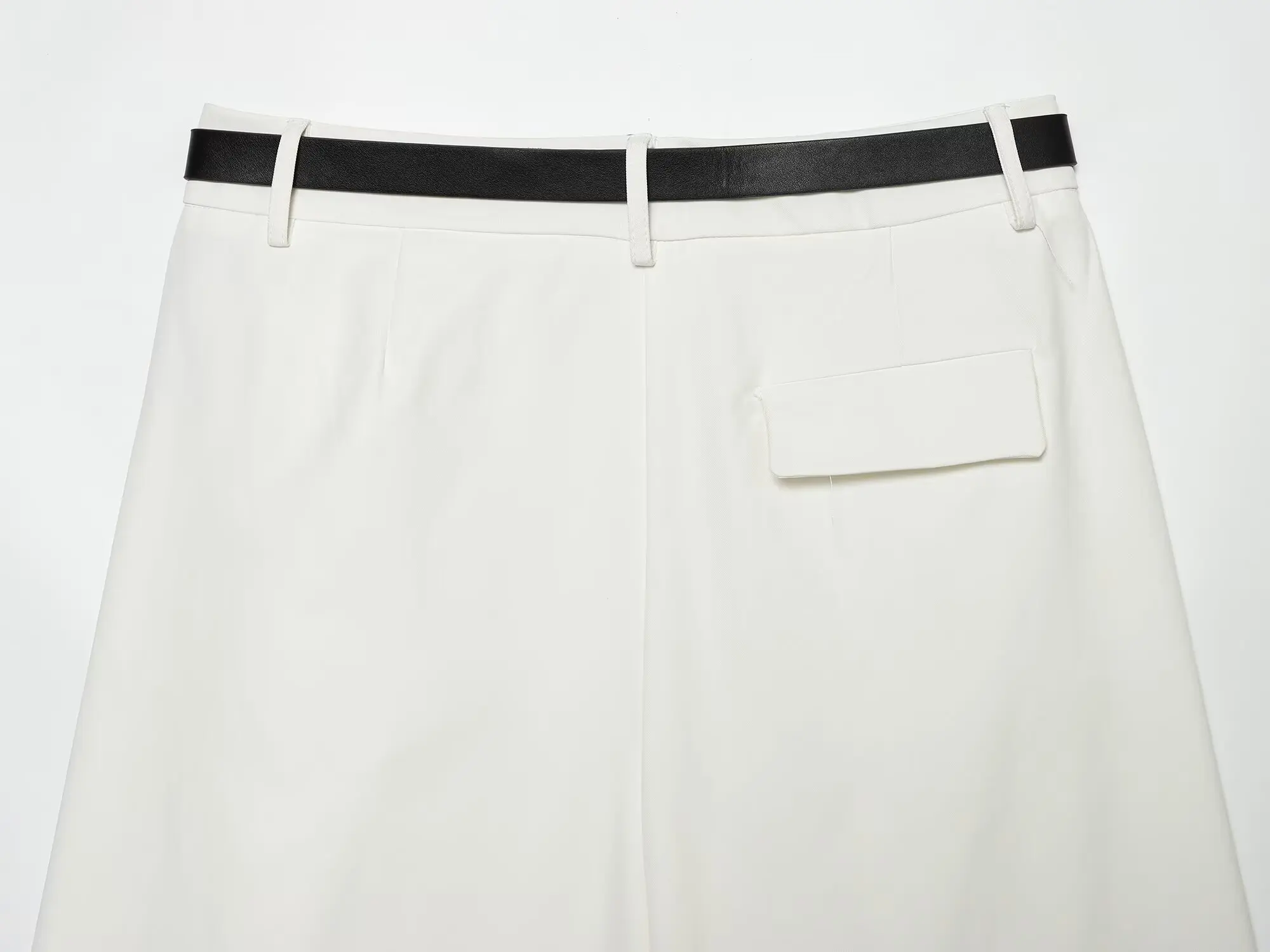 TFMLN Damen-Knielange Hose, schlicht, hohe Taille, Sommer, lässig, weites Bein, gerade Hose mit Gürtel, elegante kurze Damenhose – Detail 12