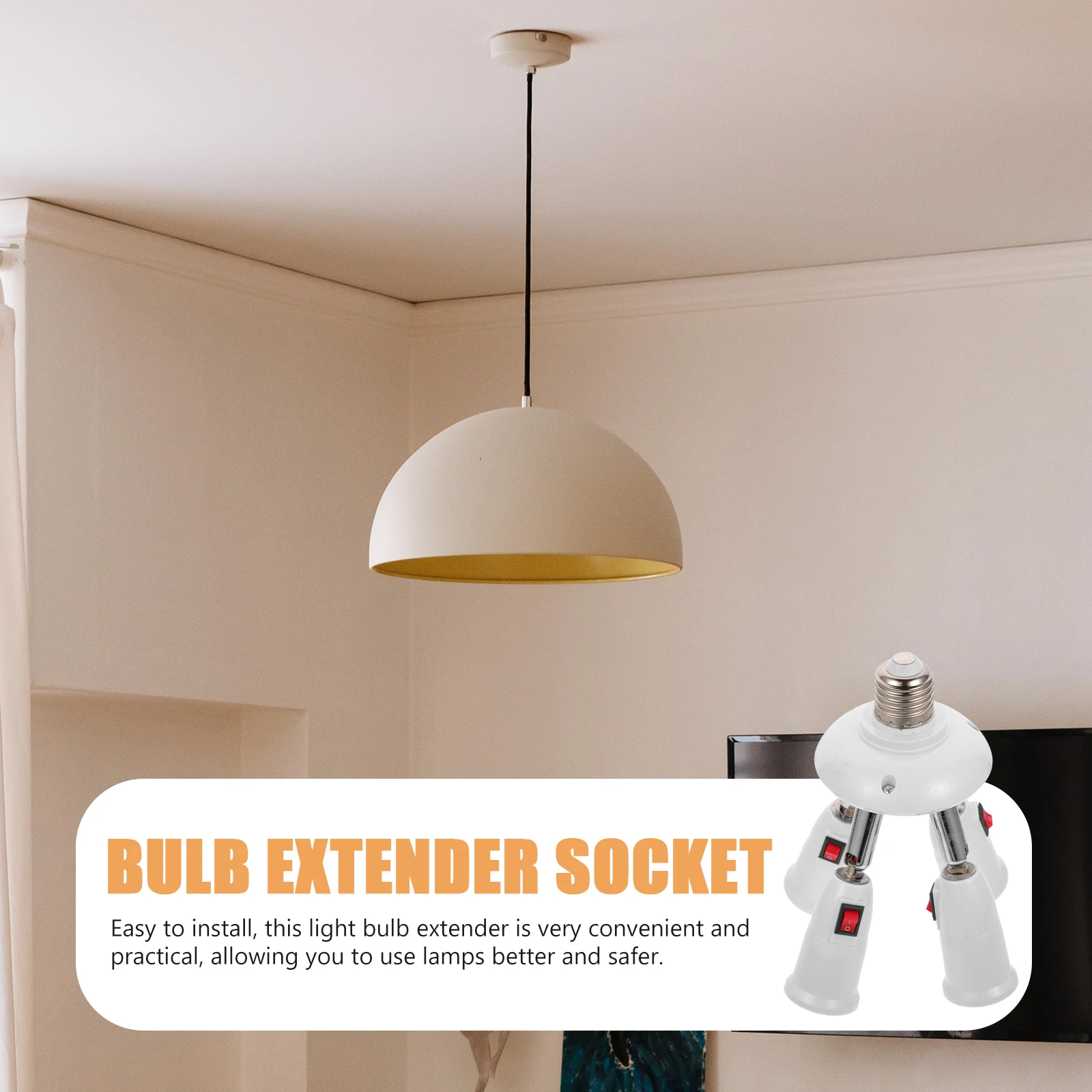 

Light Socket Adapter E27 Bulb Holder Plug Converter Outlet Extension Rotatable Heat Resistant Lamp Socket Extender Gift Box