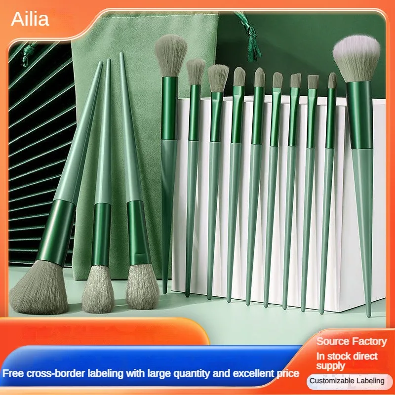 13purpleflower pennello per trucco foglia di agrifoglio vestito capelli morbidi cipria evidenziare pennello per fard pennello per ombretto set completo di strumenti di bellezza