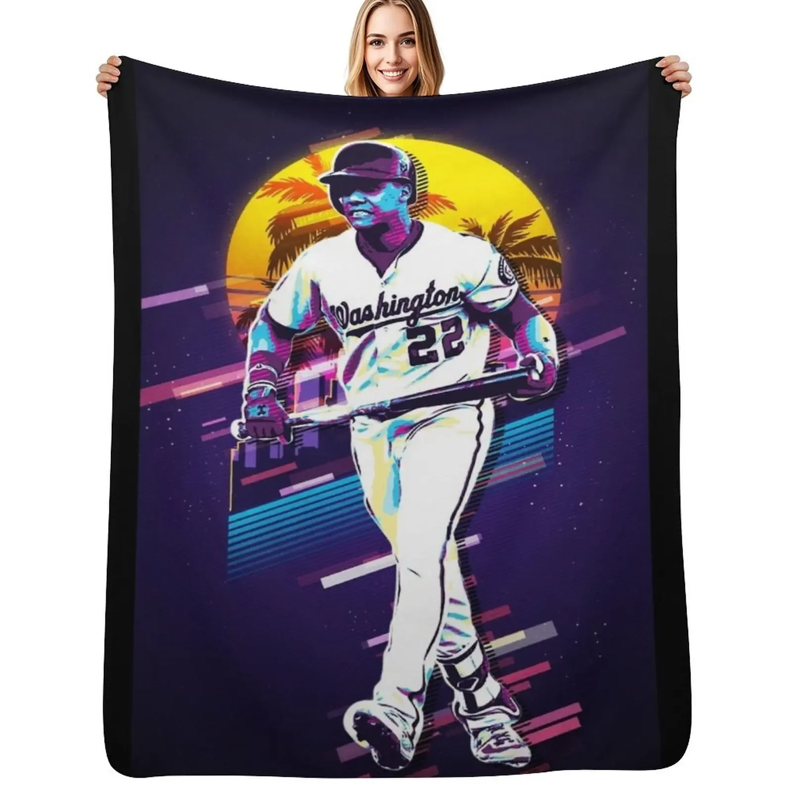 

Juan Soto Throw Blanket Personalized Gift Polar Plaid Blanket