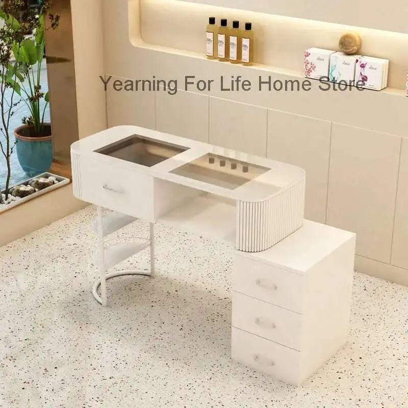 

Accessories Stand Nail Table Workstation Tech Cabinets White Nail Table Luxury Nordic Tavolo Unghie Manicure Furniture