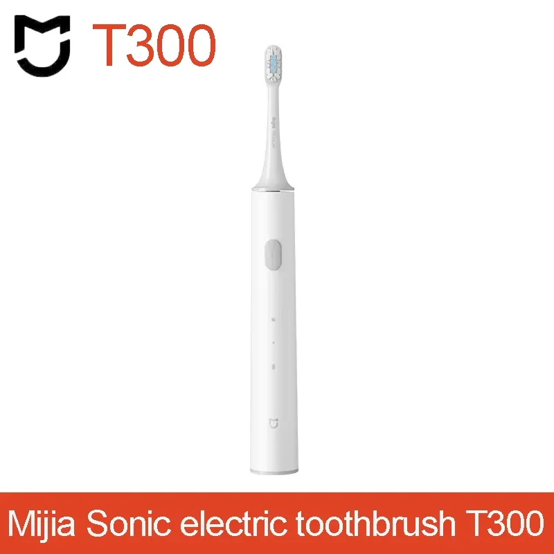 Mijia 전동 칫솔 T300 긴 배터리 수명 음파 칫솔 IPX7 방수 고주파 진동 자기 모터