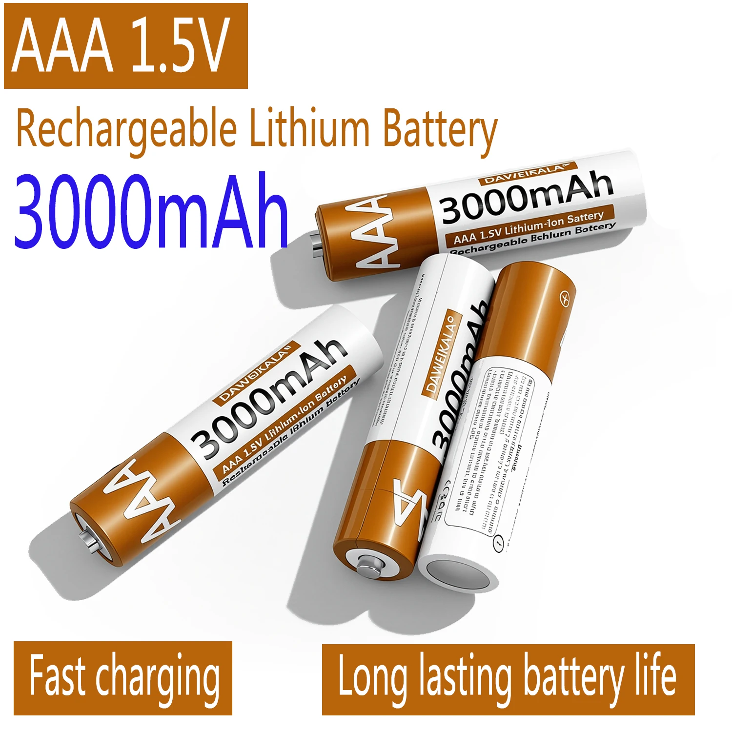 Rechargeable Lithium-ion Battery 3000mAh 1.5V AAA Battery for remote control mouse small fan Electric toy