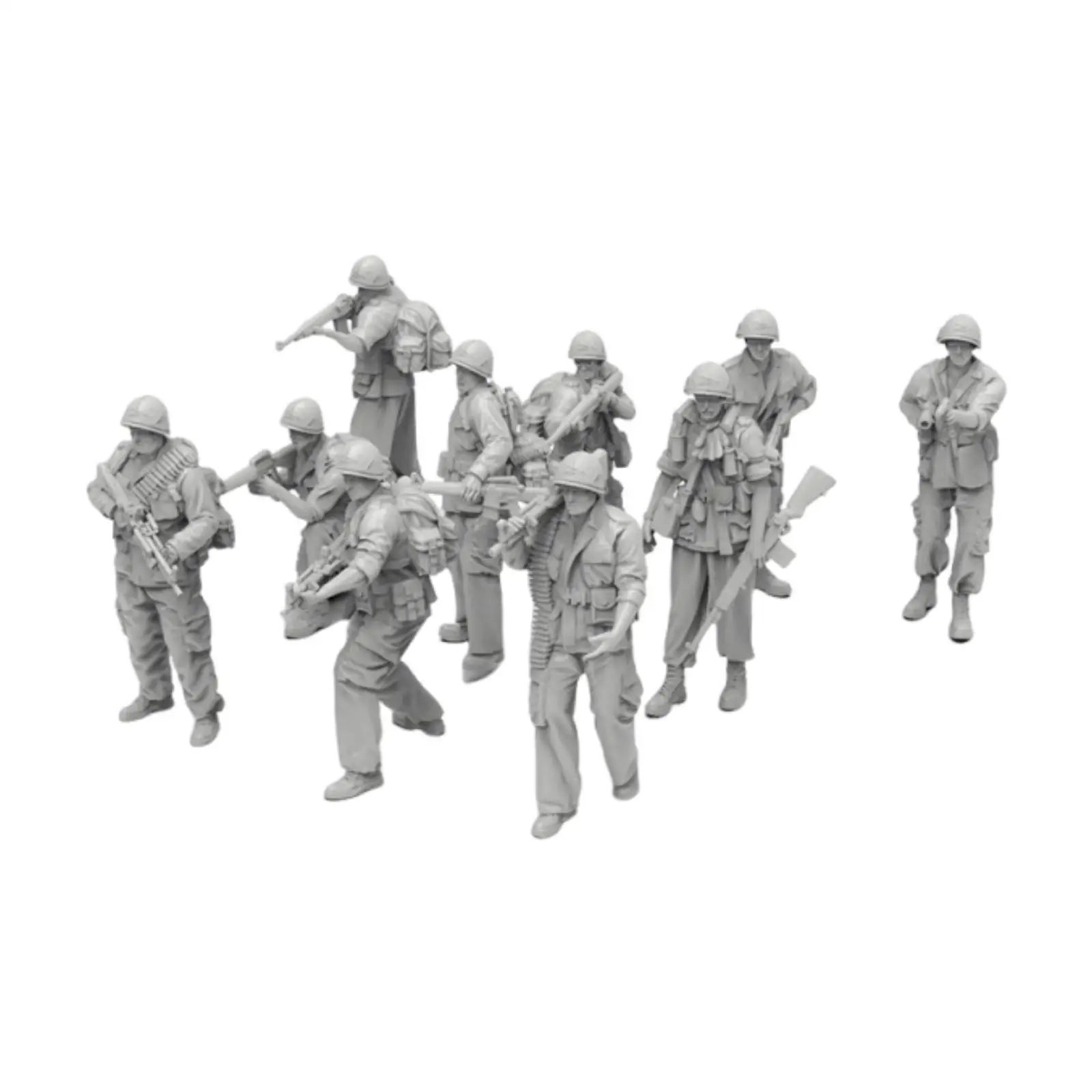 

10x Soldier Figure Models 1:72 Decoration Playset Toys Dioramas Mini Figures for Games Crafts Sand Table Hobby Miniature Scene