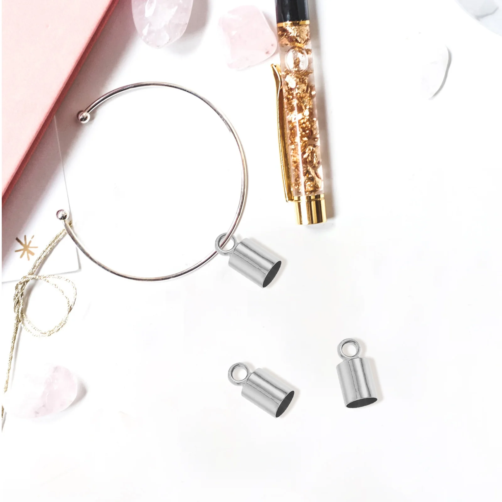 

10 шт., браслет-колокольчик, DIY наконечники для шнура, гладкие ювелирные изделия, разъем для ожерелья, браслетов, наконечники для шнура, ювелирные аксессуары