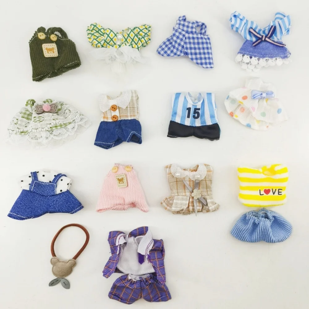 8/10Pcs Cute Clothes Dress Forest Animal Rabbit Bear Country Style Wearing Family Figure Toy Dolls Kids DIY House Doll Playset