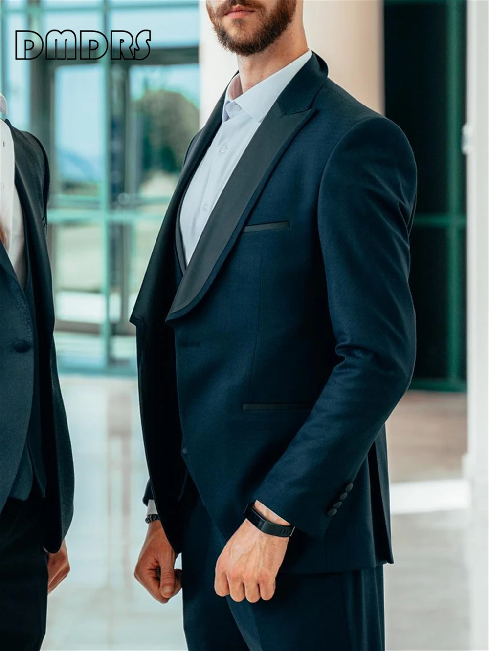 Elegant Men's 3 Pieces Suit Set Color Contracted Collar XXS-7XL Wedding Tuxedo for Men Tailored Classic Suit Jacket Dress Pants