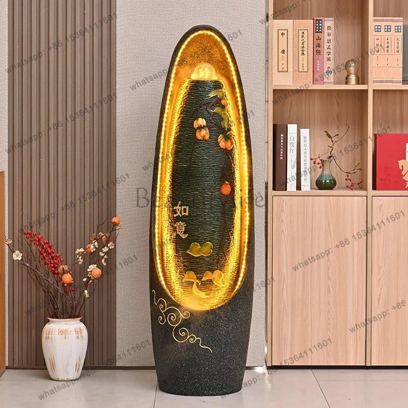 Flowing water fountain living room humidifier decoration lucky feng shui wheel office ornament