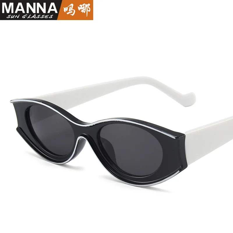 نظارات عين القط الحديثة للإناث ، إطار صغير ، إطار فراميسيت ، مقعر ، مشرق ، مشرق ، أزياء الشارع ، إنستغرام ، عبر الحدود