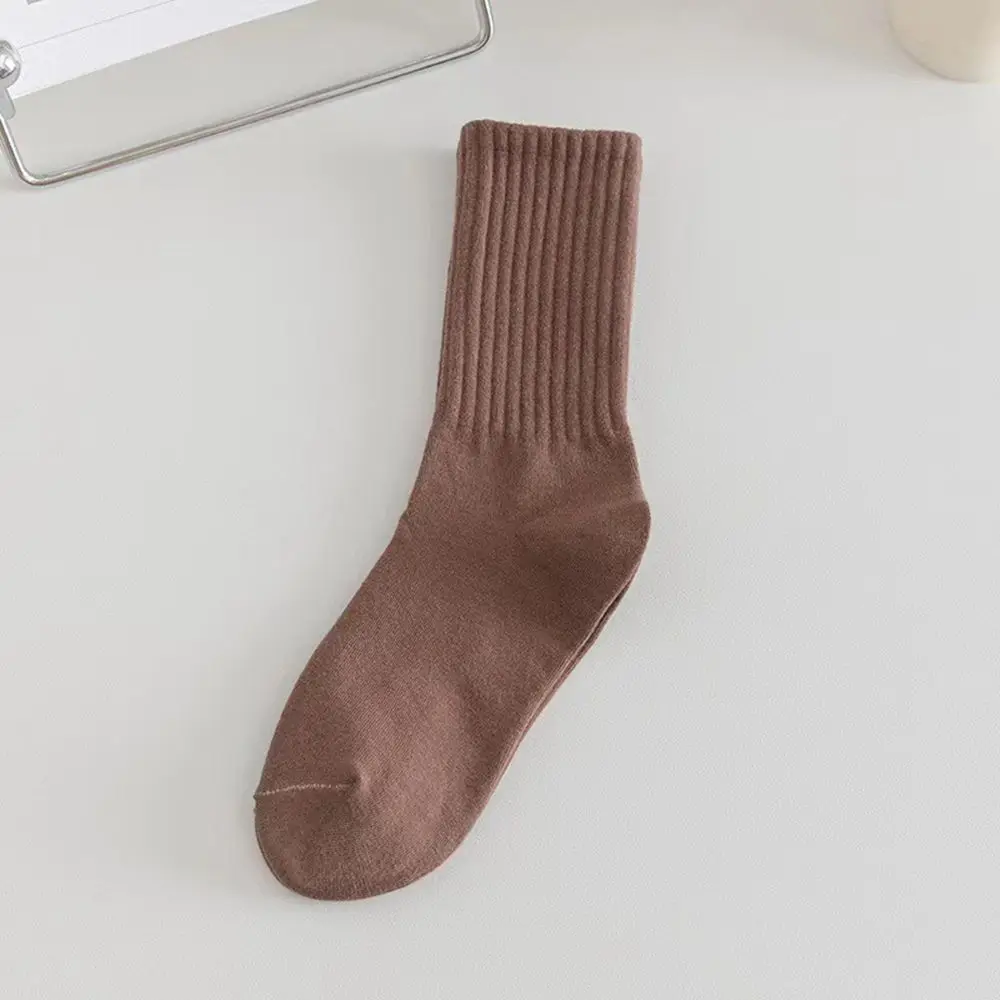 

Sweet Cute Solid Color Autumn and Winter Sports Socks Casual Socks Cotton Hosiery Tube Socks Women Socks Striped Socks