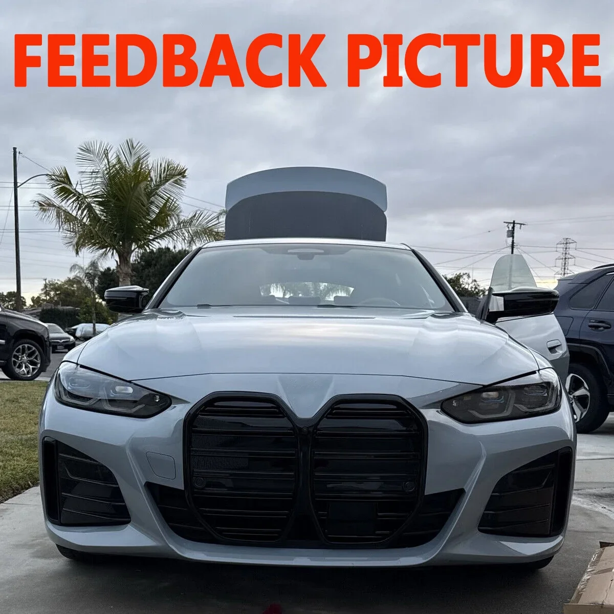 Grill wyścigowy do BMW G26 serii 4 i4 Gran Coupe eDrive35 40 M50 2022 2023 2024, błyszczący czarny, górny grill wlotu powietrza przedniego zderzaka