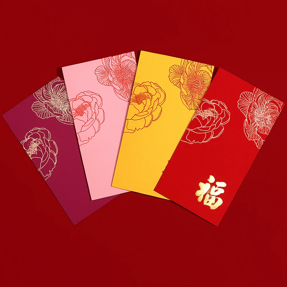 10PCS/Set Celebration Lucky Red Envelopes Blessing Creative New Year Red Packets Personalized Money Bag Spring Festival