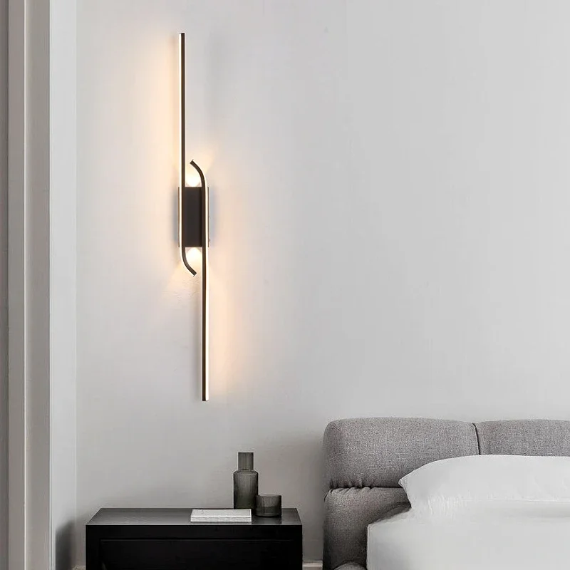 

Modern Bedroom Wall Lamp for TV Background Home Interior Decoration Room Decor TV Background Line Minimalist LED Lights Sconces