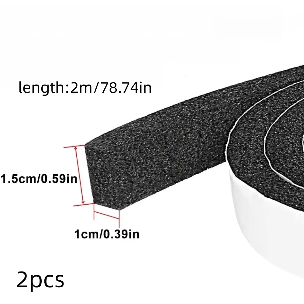 2pcs 2m/78.74inch Door And Window Sealing Strips,  Soundproofing Door And Window Foam Soundproofing Tape