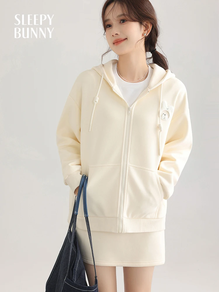 

Свободная толстовка с капюшоном, женская весенняя повседневная куртка из двух предметов, эластичная короткая юбка трапециевидной формы с высокой талией, непринужденный наряд для похудения