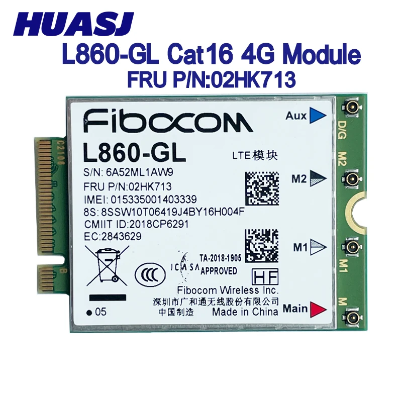 HUASJ L860-GL WWAN Card 4G Module FRU 02HK713 For 4G module LTE For ThinkPad P15 Gen1 X1 Extreme 3rd Gen 20TK 20TL Laptop