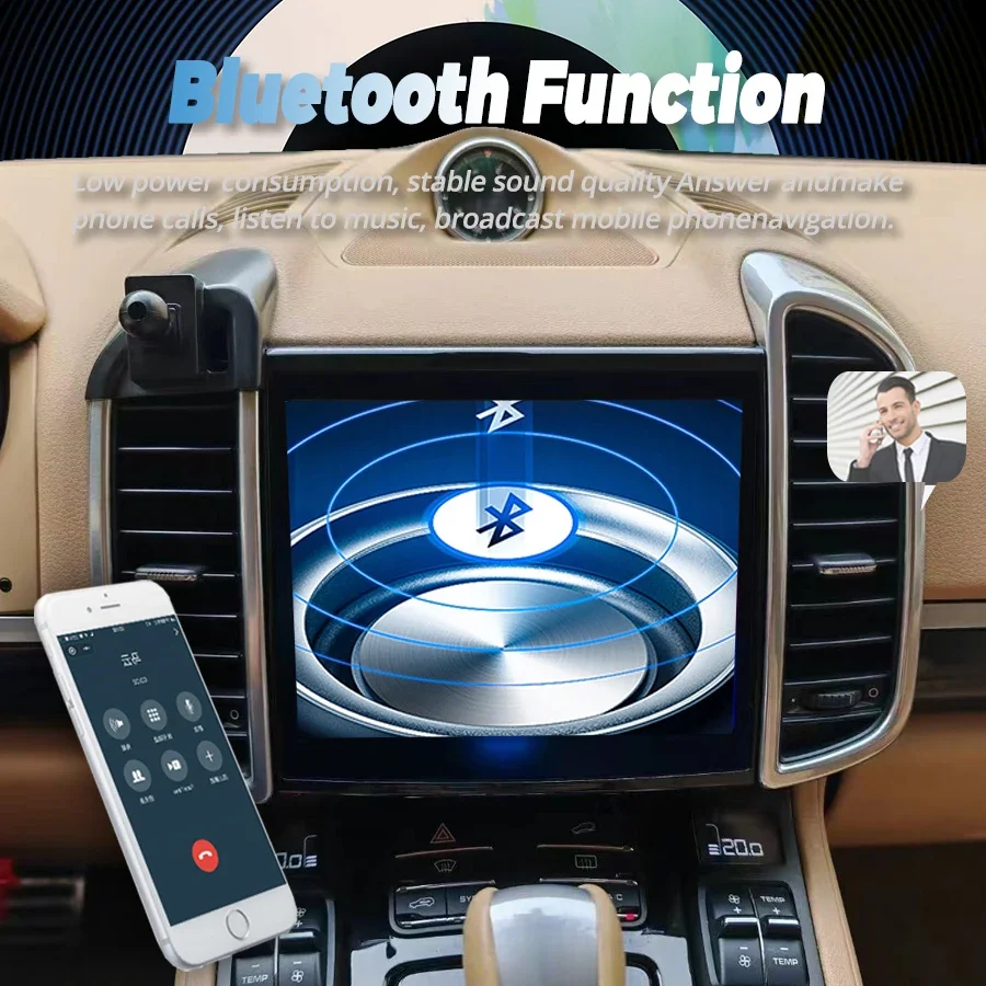 Android 15 Car Radio 8.8 Inch Multimedia DVD Player Stereo GPS Navigation Head Unit for Porsche Cayenne 2010-2017 with Carplay