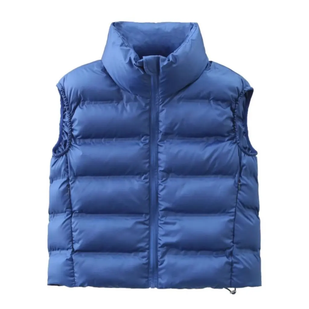 

Women's Casual Fashion Sleeveless Vest Stand-Up Collar Laminated Multi-Color New European And American Style