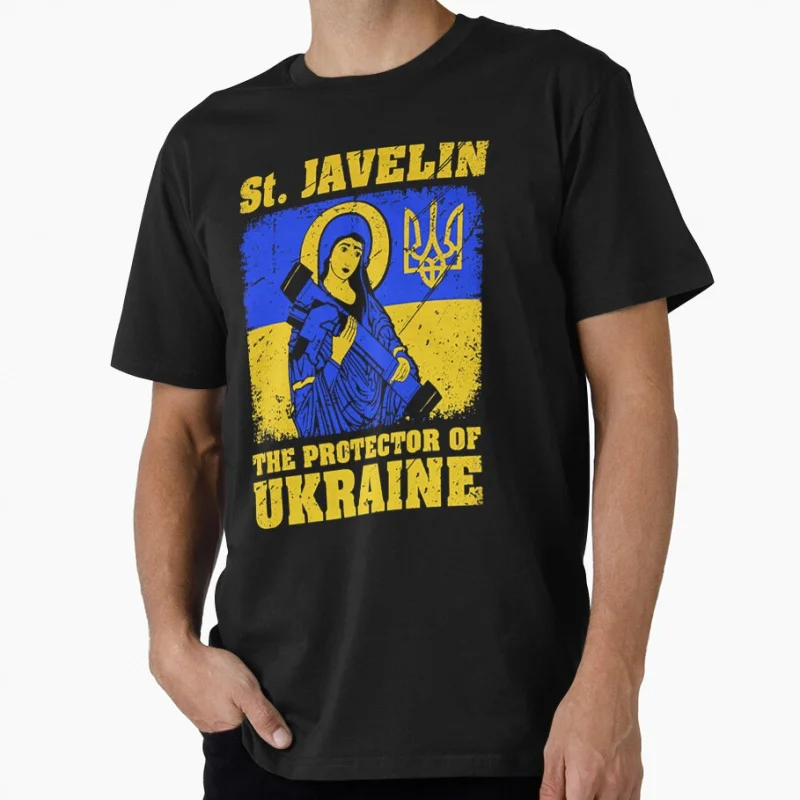 Patron saint of ukraine Gift T shirt for man Large size Tops Stop war Graphic Print Clothes 100% Cotton Tee S-6XL