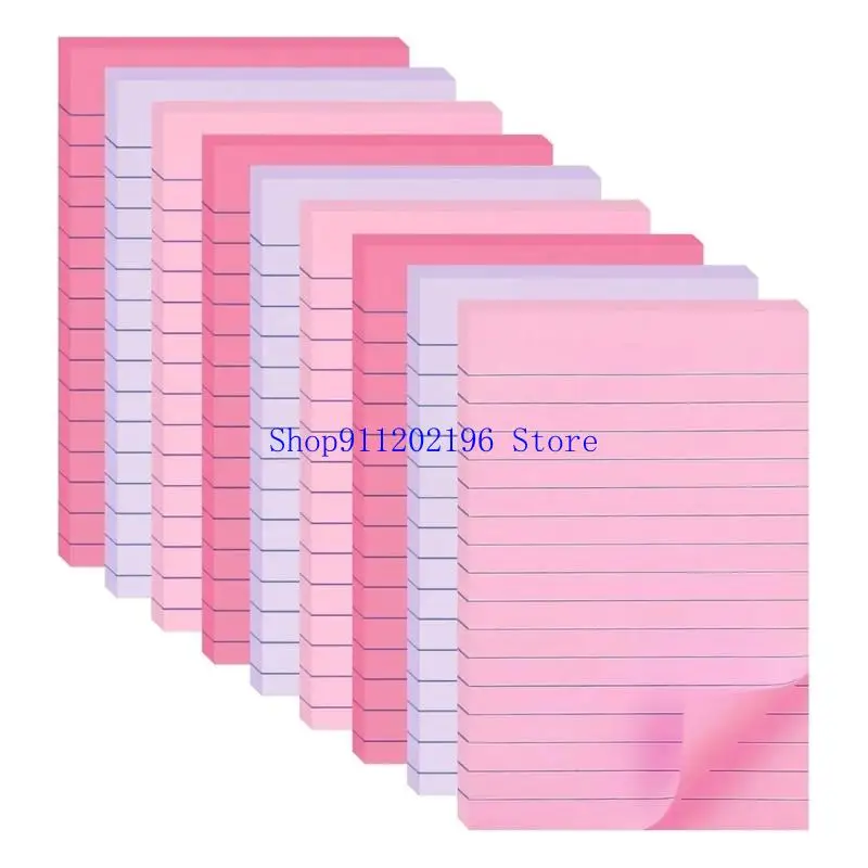 

P82A 9 Pack Bright Color 8 Color Note Premium Adhesive Lined Notepads Design Note Pad for Writing Office Supplies