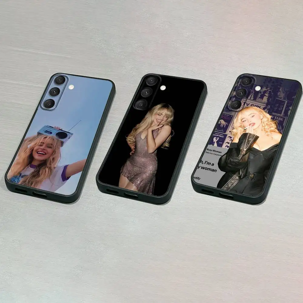 

S-Sabrina-ES C-Carpenter Phone Case For Samsung S25,S24,S23,S22,S21,S20,S10,Ultra,Plus,Lite,FE,Soft Silicone Black Cover