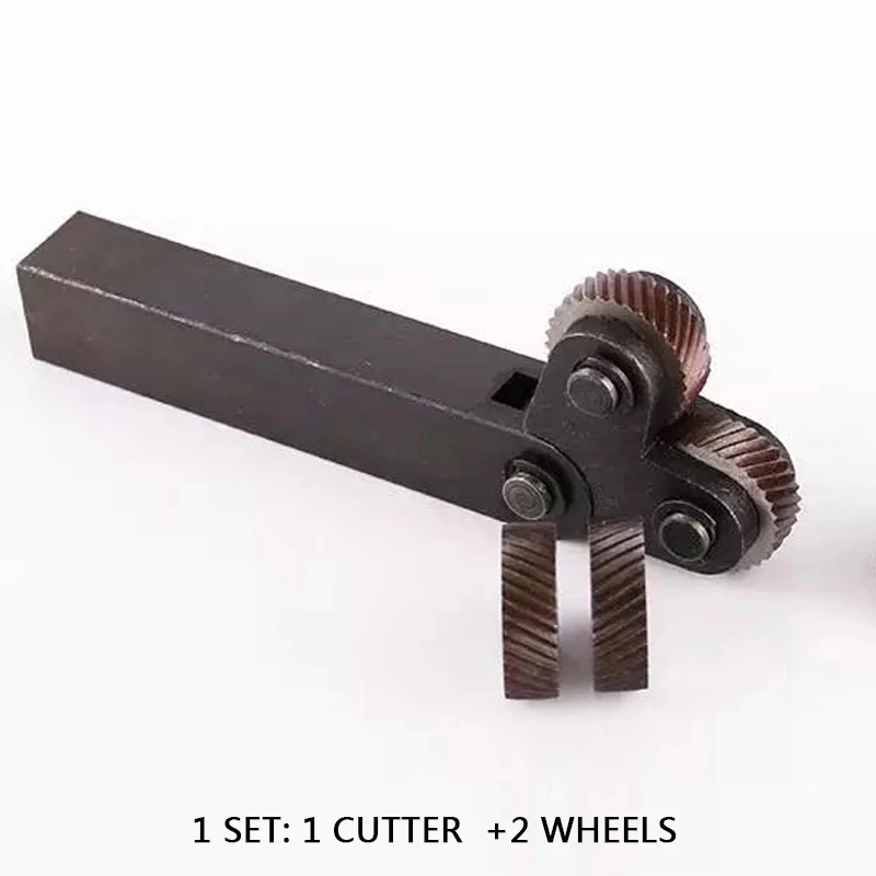 UCHEER 1set 0.4-3.0mm taglierina per zigrinatura a grana reticolata e 2 ruote ruota per goffratura tornio in acciaio portautensili piano cottura