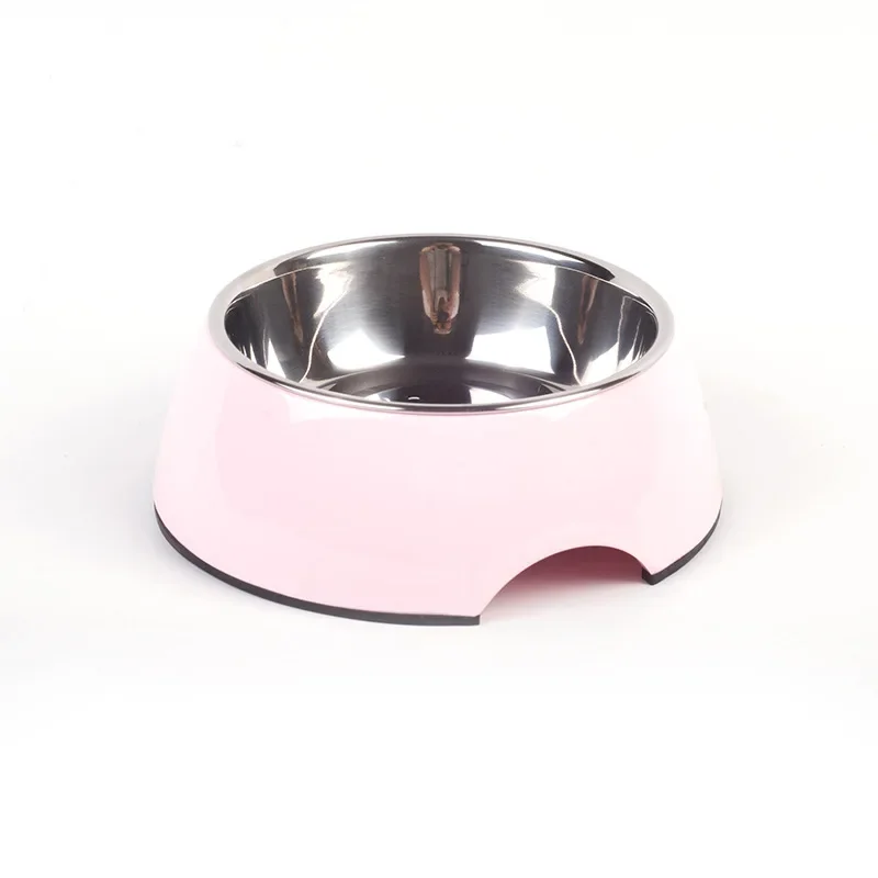 Dogs Cats Bowls Removable Stainless Steel Anti-Skid Round Melamine Stand Food Water Bowl for Small Medium Large dogs