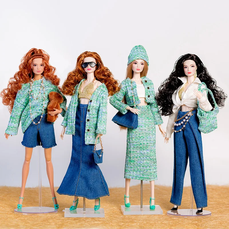 スーパーモデル人形服セット、気質ファッション、グリーンアップルビレッジスタイル、絶妙なアクセサリー1:6、DIYおもちゃコレクターギフト、30cm