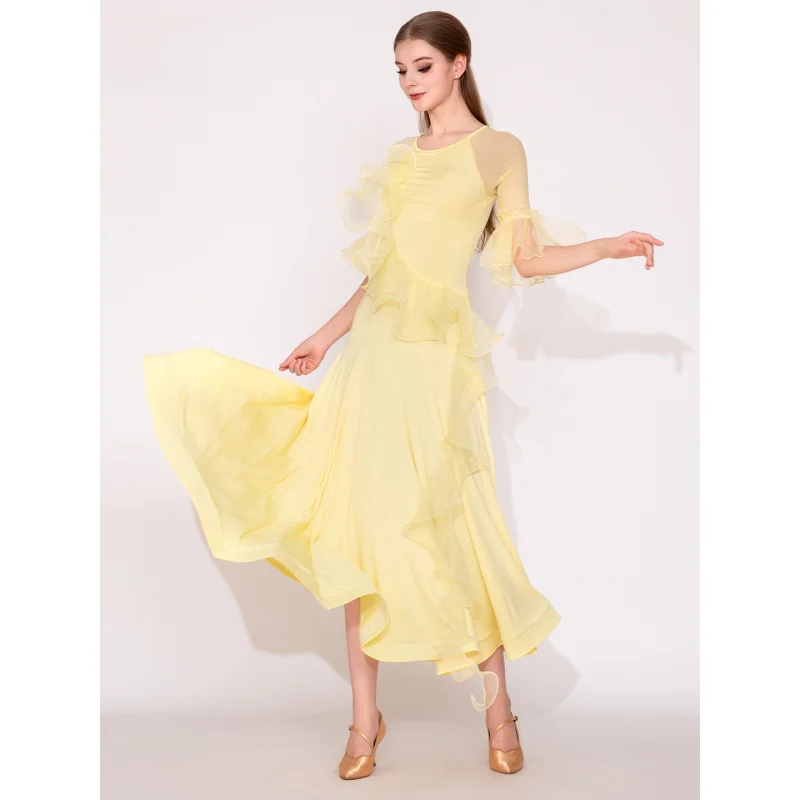 

Women Modern Dance Dress Waltz Practice Outfit Professional Ballroom Dancewear for Ladies