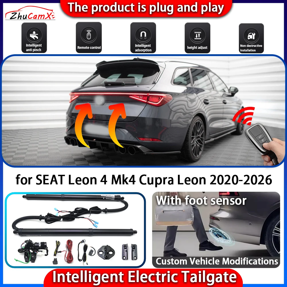 ZhuCamX Smart Powered Tailgate for SEAT Leon 4 Mk4 Cupra Leon 2020-2026 Automatic Intelligent Electric Trunk Lift Control Kit