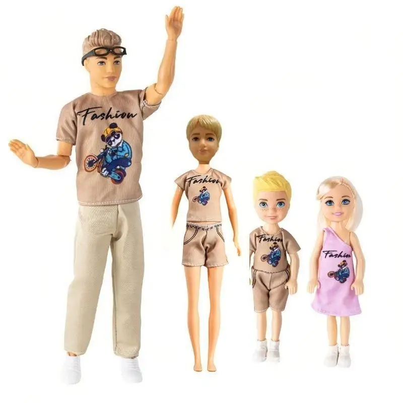 

Лидер продаж, 4-местный семейный набор, детские игрушки, отец, брат, сестра, игра, 12-дюймовая мужская кукла, 9-дюймовый подростковый 5,5-дюймовый набор для мальчиков и девочек, сделай сам