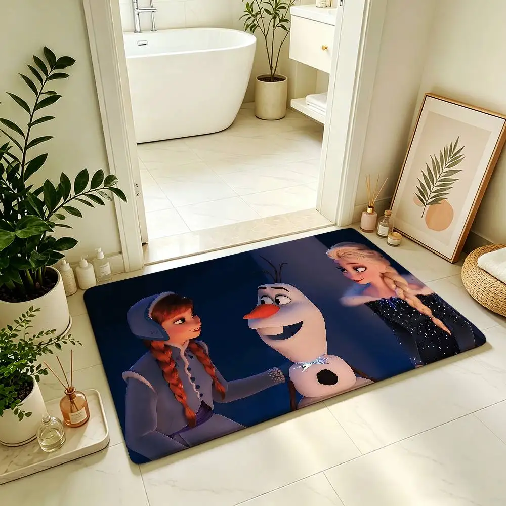 Classic Anime-F-frozen-S Cute Carpet Bathroom Anti-slip Mat Door Mat Home Decoration Mat Entrance Door Mat Scratch-resistant Mat