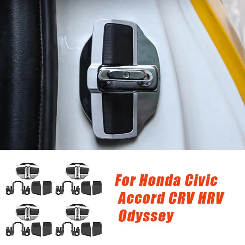 4Set Car TRD Door Stabilizer Latches Stopper Covers For Honda Civic Accord CRV HRV Odyssey Door Lock Buckle Protector Durable