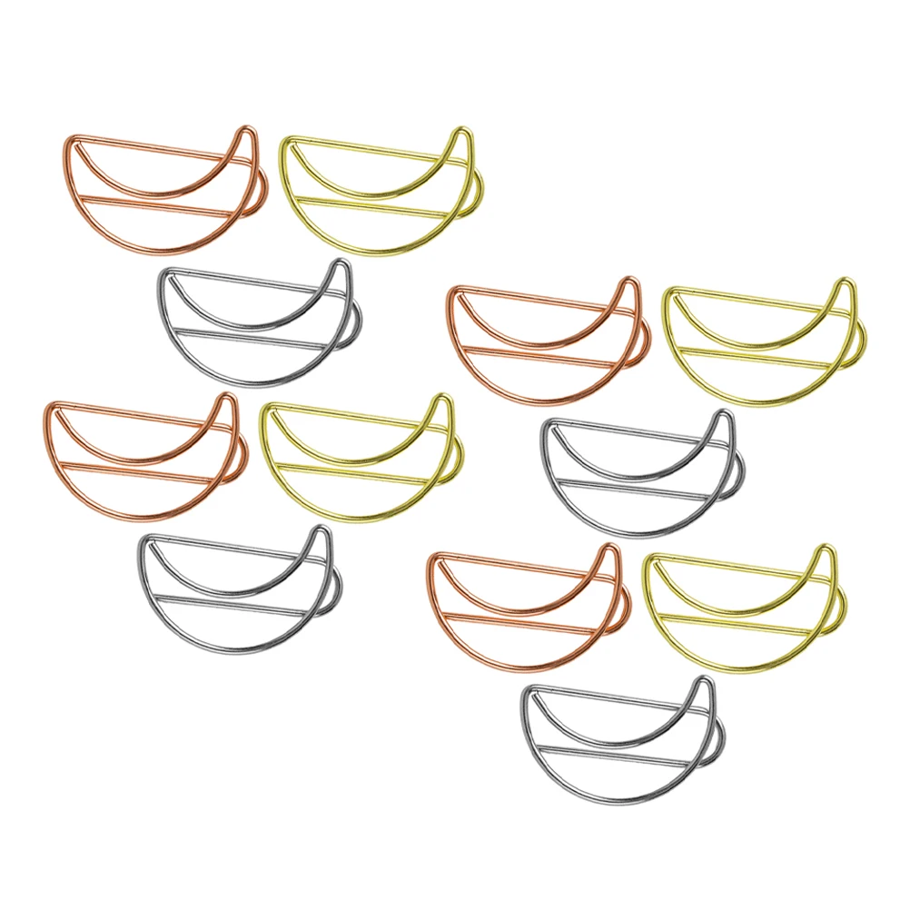 

30 Pcs Moon Shaped Paper Clip Bookmark Creative Colorful Stationery Book Page Holder Office Home School Supplies Decorative