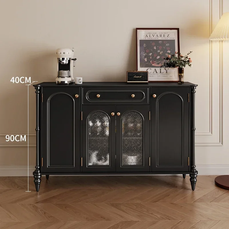 

American retro style dining side cabinet, living room against the wall, small apartment, household storage locker, kitchen, larg