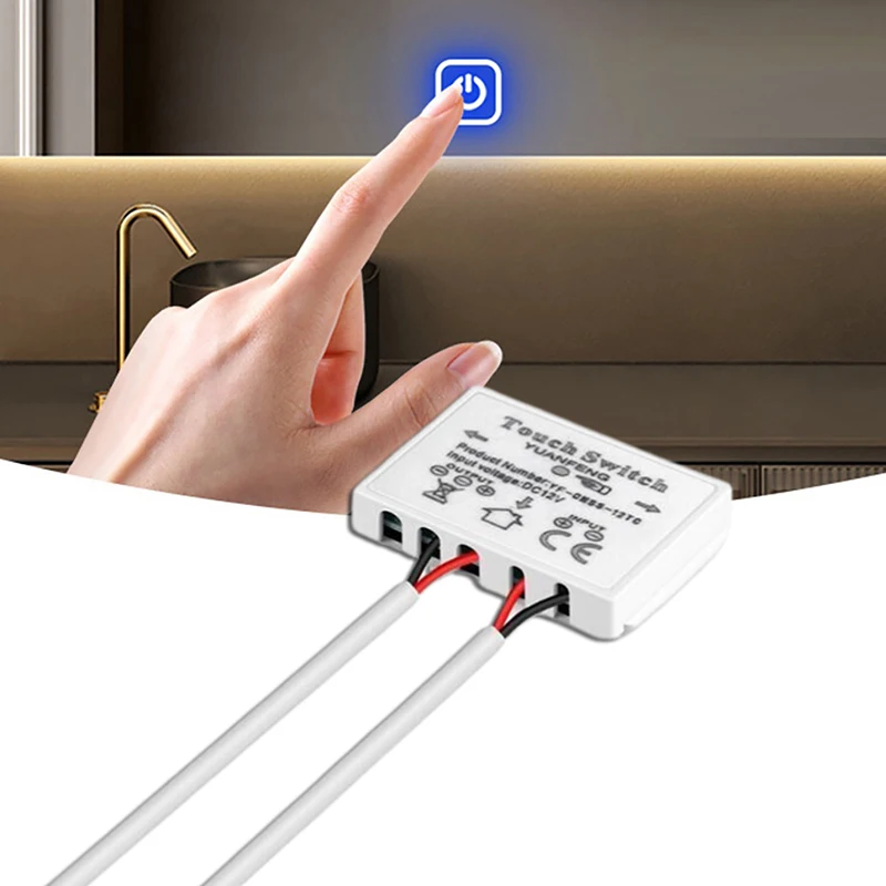 Capacitive Brightness Adjustable Touch Sensor Switch 12V LED Dimmer Switch For Bathroom Mirror Light Backlight Decoration