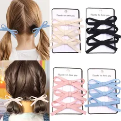 Oaoleer 3Pcs/set Sweet Girls Bowknot Hair Clips Solid Color Ribbon Bow Hair Pin Barrettes Kids Headwear Korea Hair Accessories