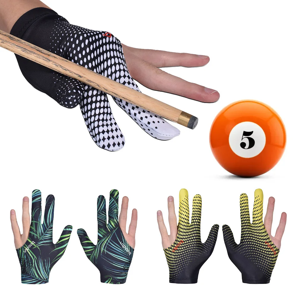 1PC Professional Three-Finger Billiard Gloves Lycra Breathable High Elastic Non-Slip Gradient Sports Gloves Billiard Supplies