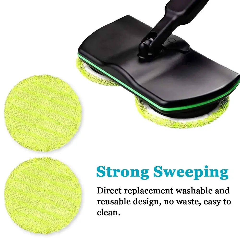 2 Pcs 16cm Circular Absorbent Mop Pads Floating Mop Pads Electric Mop Replacement Cloth Microfibre Pads Mop Cleaning Cloth